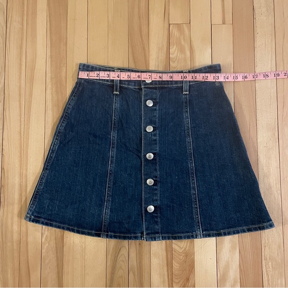 Alexa Chung for AG Button Front Denim Mini Skirt - Made in USA - Sz 28 - Picture 13 of 14